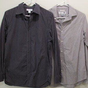 CK/Old Navy Men's Dress Shirts Grays Checkered Small